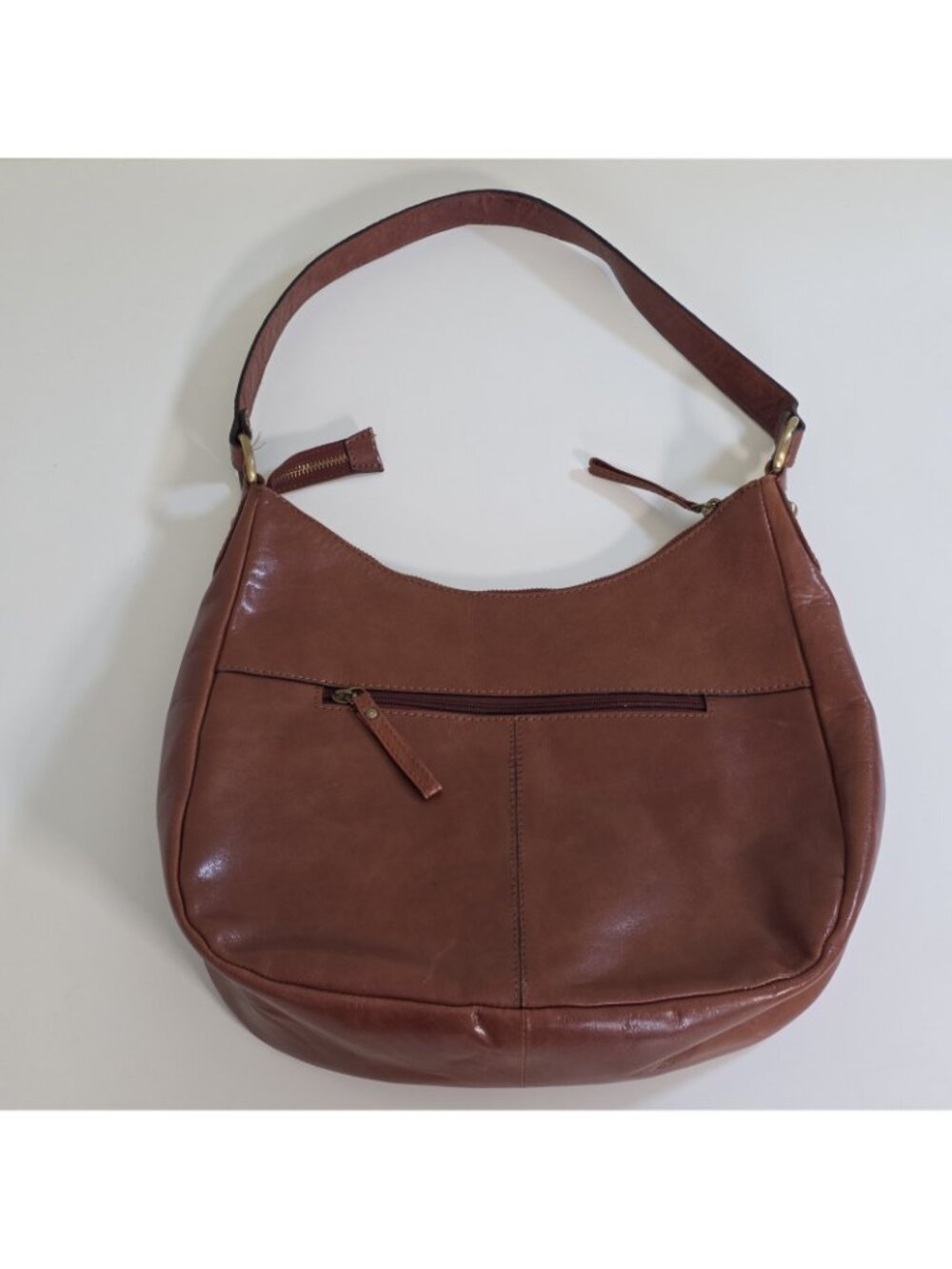 Browns Genuine Leather Hobo Shoulder Bag Cognac Brown Y2K Western Boho Pockets - Picture 12 of 16